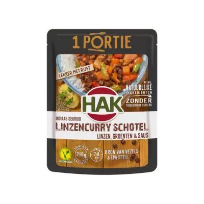 Hak Indiaas Gekruid Linzencurry Schotel Linzen, Groenten & Saus