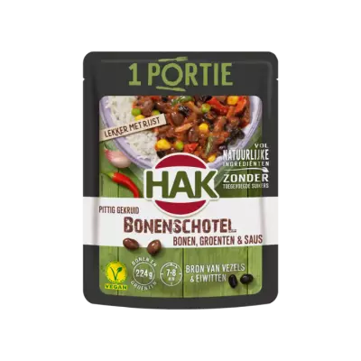 Hak Pittig Gekruid Bonenschotel Bonen, Groenten & Saus