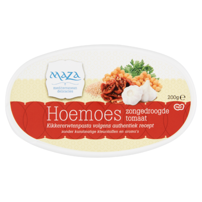 Maza Hoemoes less salt tomaat/bascilicum
