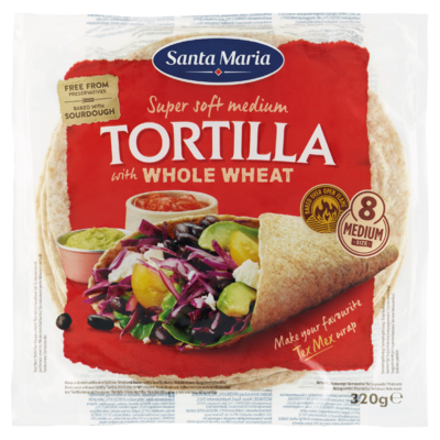 Santa Maria Super Soft Medium Tortilla with Whole Wheat 8 Stuks
