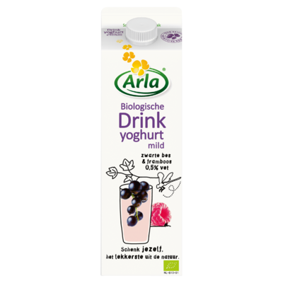 Arla Biologisch Drinkyoghurt Zwarte Bes & Framboos 0,3% Vet 1 L