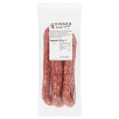 Visser Droge worst naturel 3 stuks