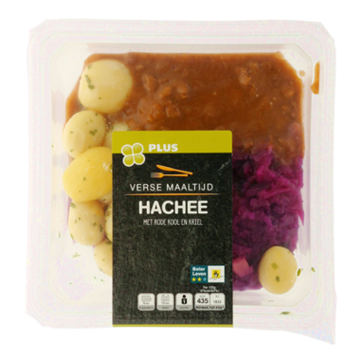 Huismerk Hachee met rode kool en krieltjes