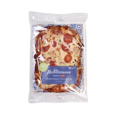 Mediterraneo bloemkool focaccia Margherita