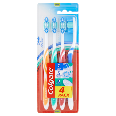 Colgate Triple Action Medium Tandenborstel 4 Stuks