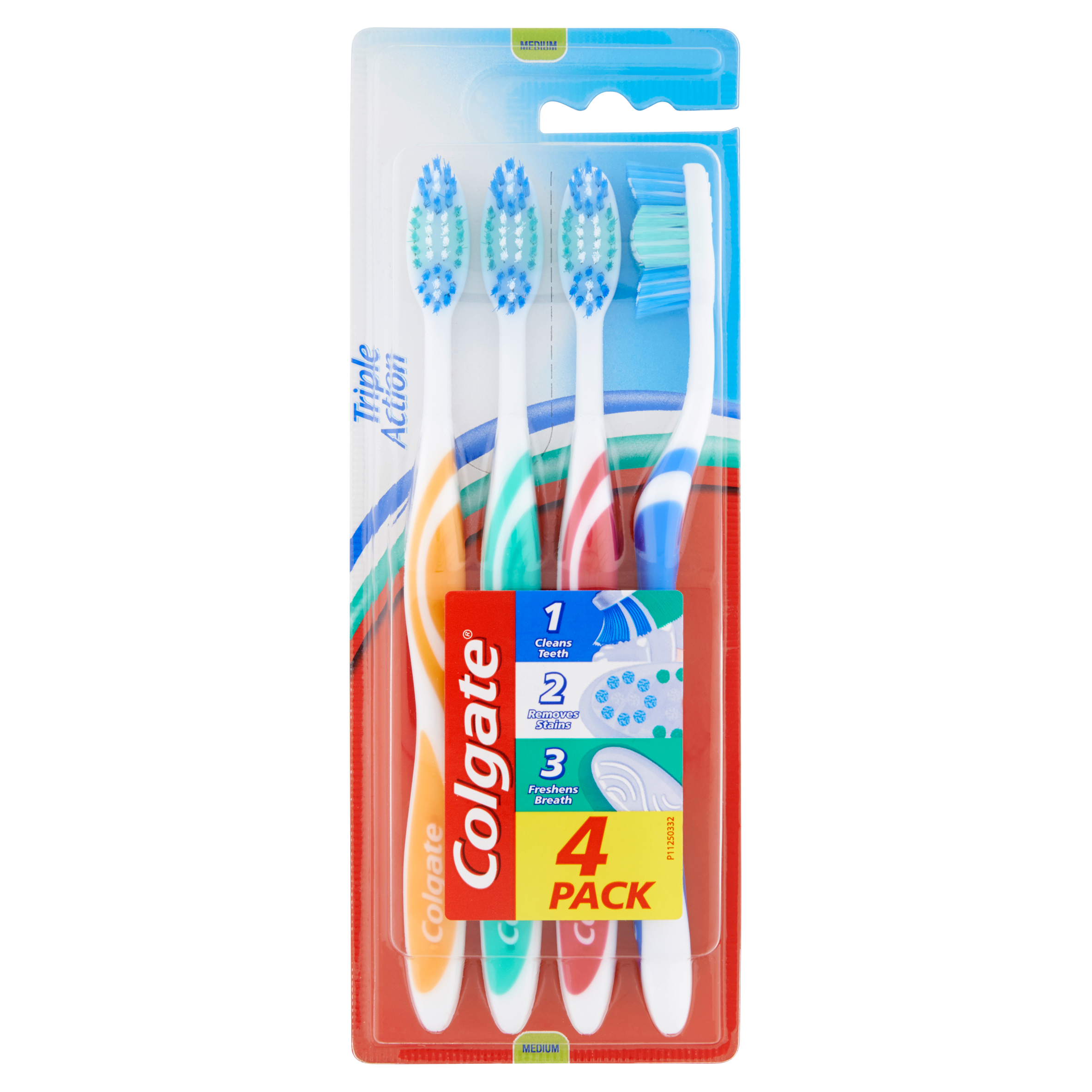 Colgate Triple Action Medium Tandenborstel 4 Stuks