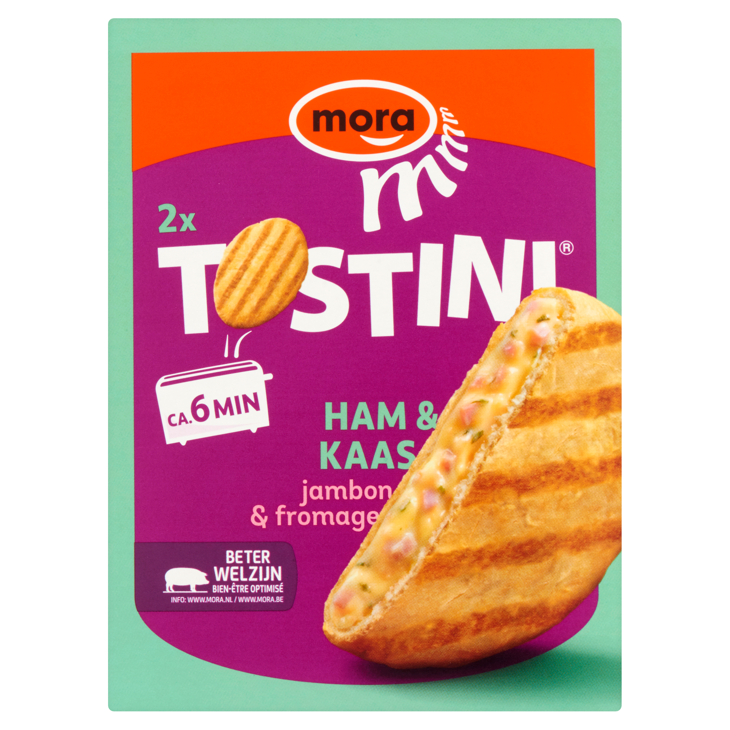 Mora Tostini Ham & Kaas 2 x 100 g