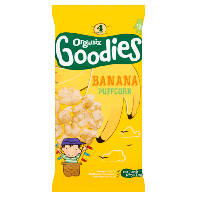 Organix Goodies Popcorn Banaan 1+Jr 4 x 10 g