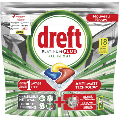 Dreft Platinum plus vaatwastabletten citroen