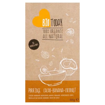 Bio Today Cacao Banaan Kokos Pap 300 g