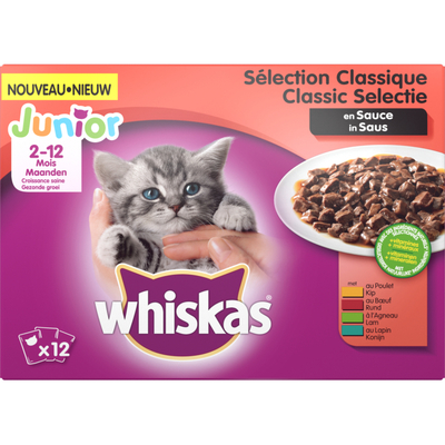 Whiskas Mp junior vlees selectie in saus