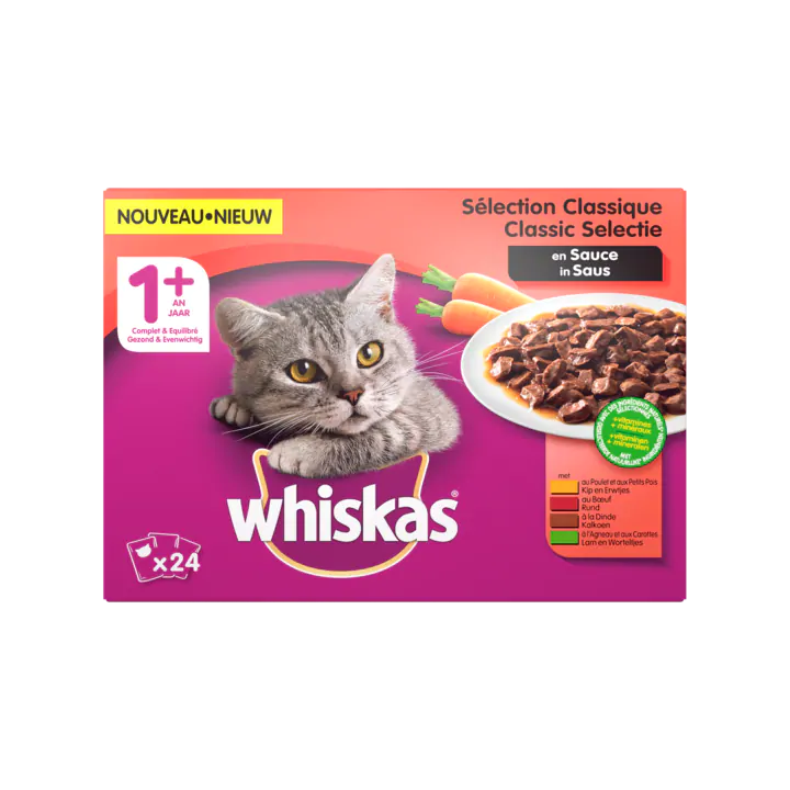 Whiskas Classic Selectie in Saus 1+ Jaar