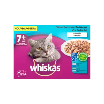 Whiskas Vis Selectie in Gelei 7+ Jaar