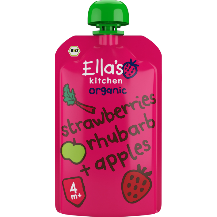 Ella's Kitchen Strawberries rhubarb + apples 4+ bio
