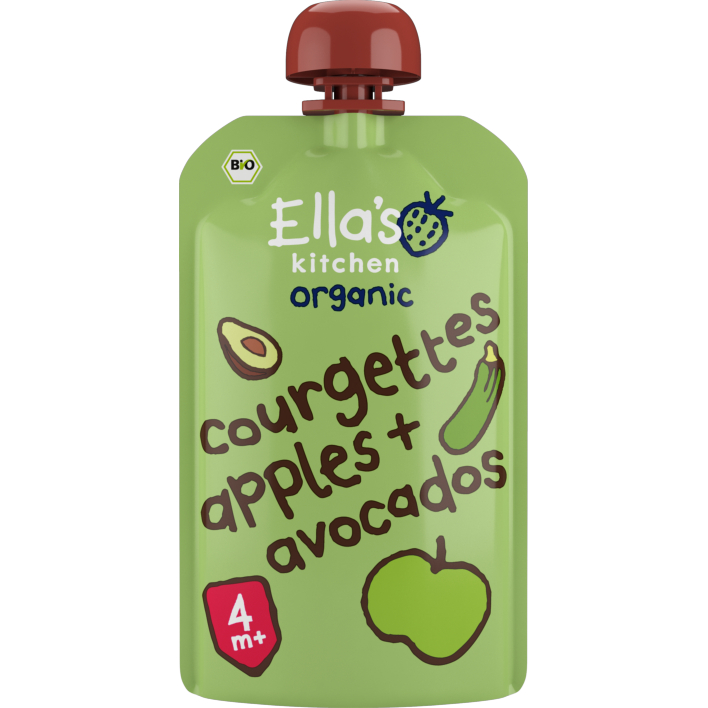 Ella's Kitchen Courgettes apples + avocados 4+ bio
