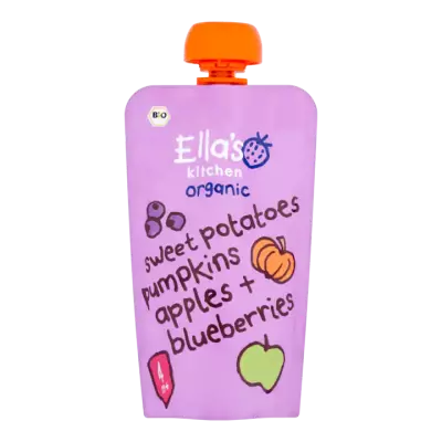 Ella's Kitchen Organic Sweet Potatoes Pumpkins Apples + Blueberries 4+ Maanden