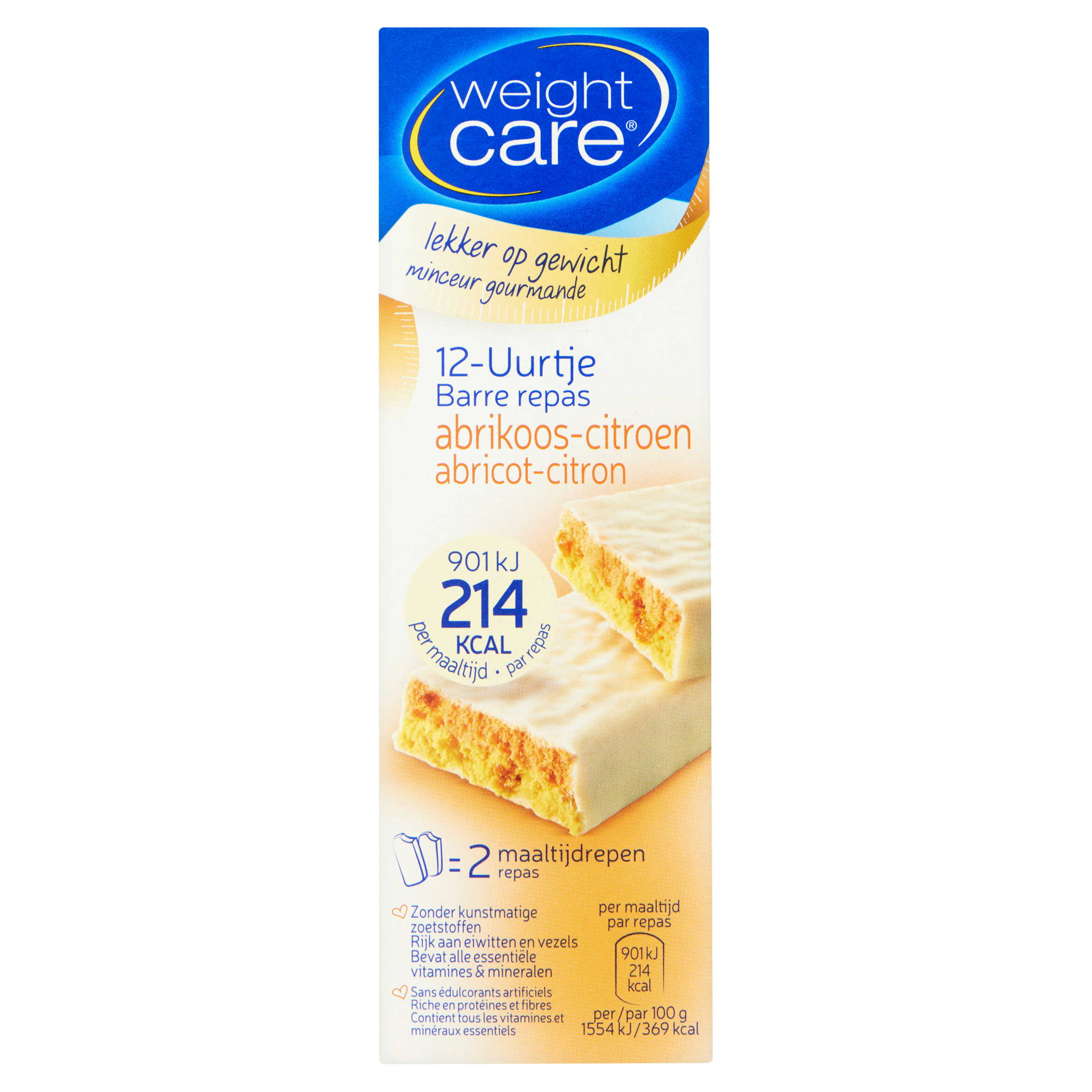 Weight Care 12-Uurtje Abrikoos-Citroen 2 x 58 g