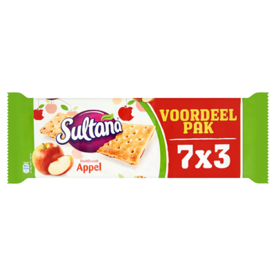 Sultana de Originele Fruitbiscuit Appel Voordeelpak 21 Stuks 306 g