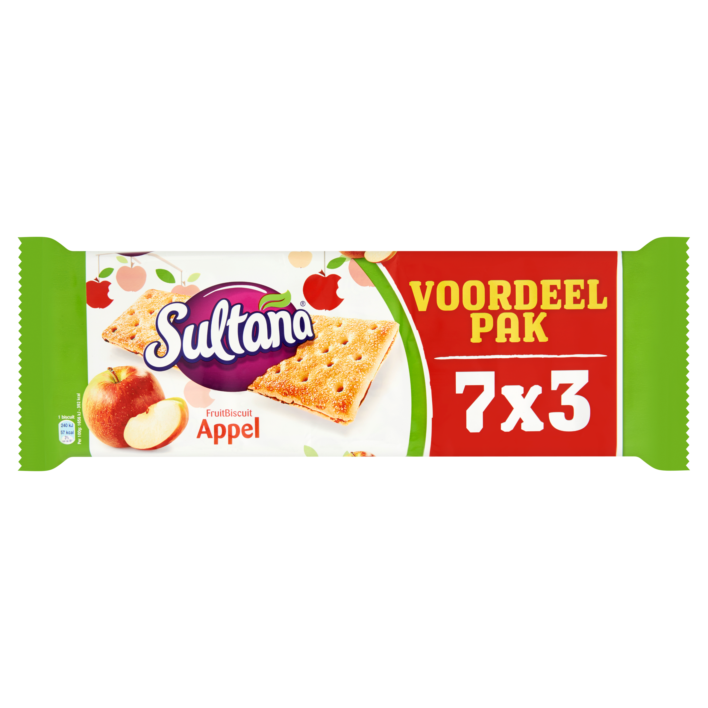 Sultana de Originele Fruitbiscuit Appel Voordeelpak 21 Stuks 306 g