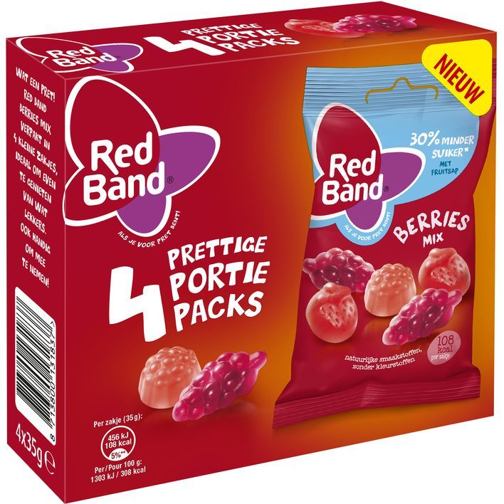 Red Band Berries 30% minder suiker portie