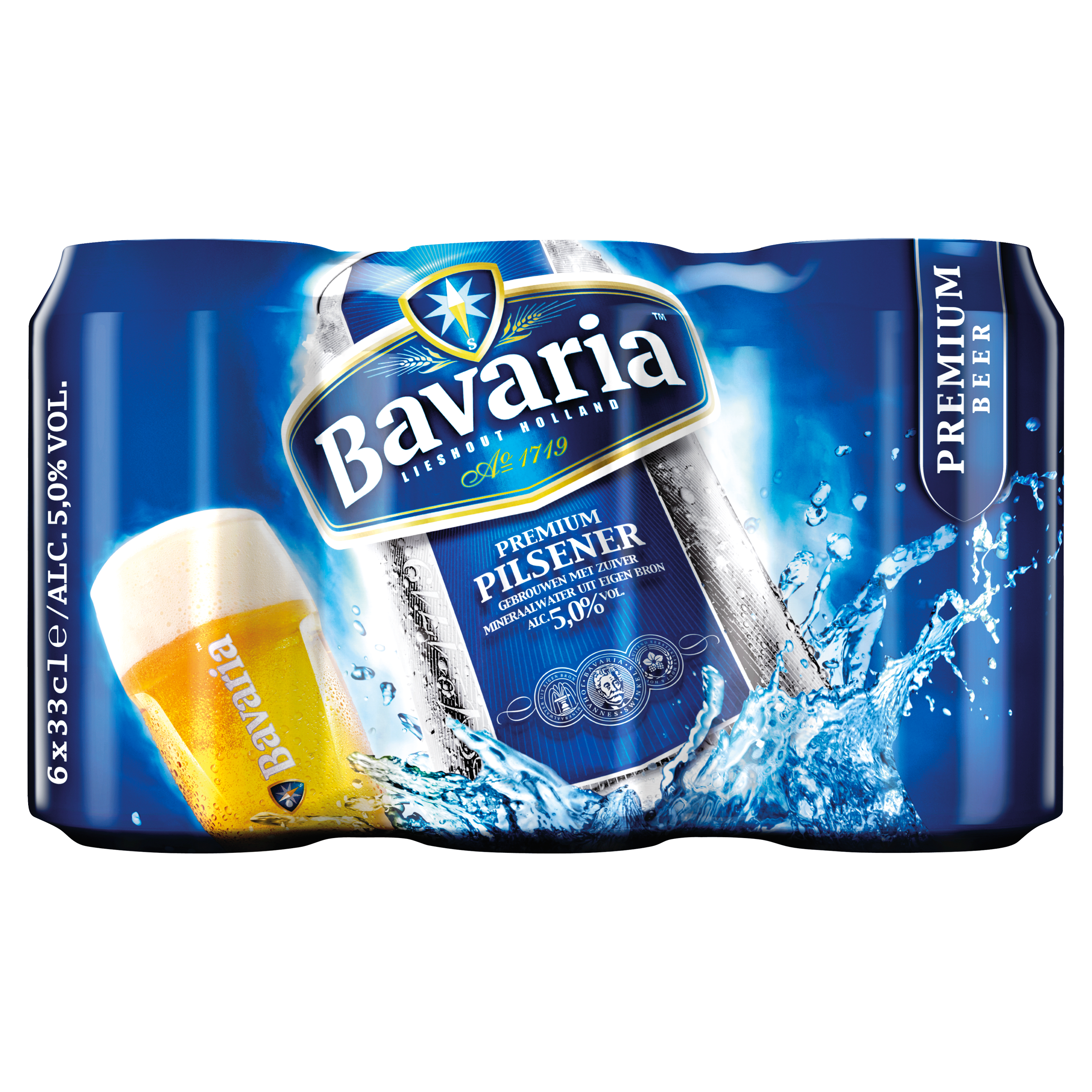 Bavaria Premium Pilsener 5.0% Blik Bier 6 x 33 cl