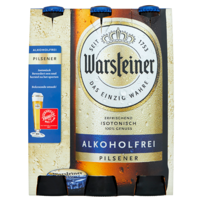 Warsteiner Alkoholvrij Bier Flessen 6 x 0,33 L