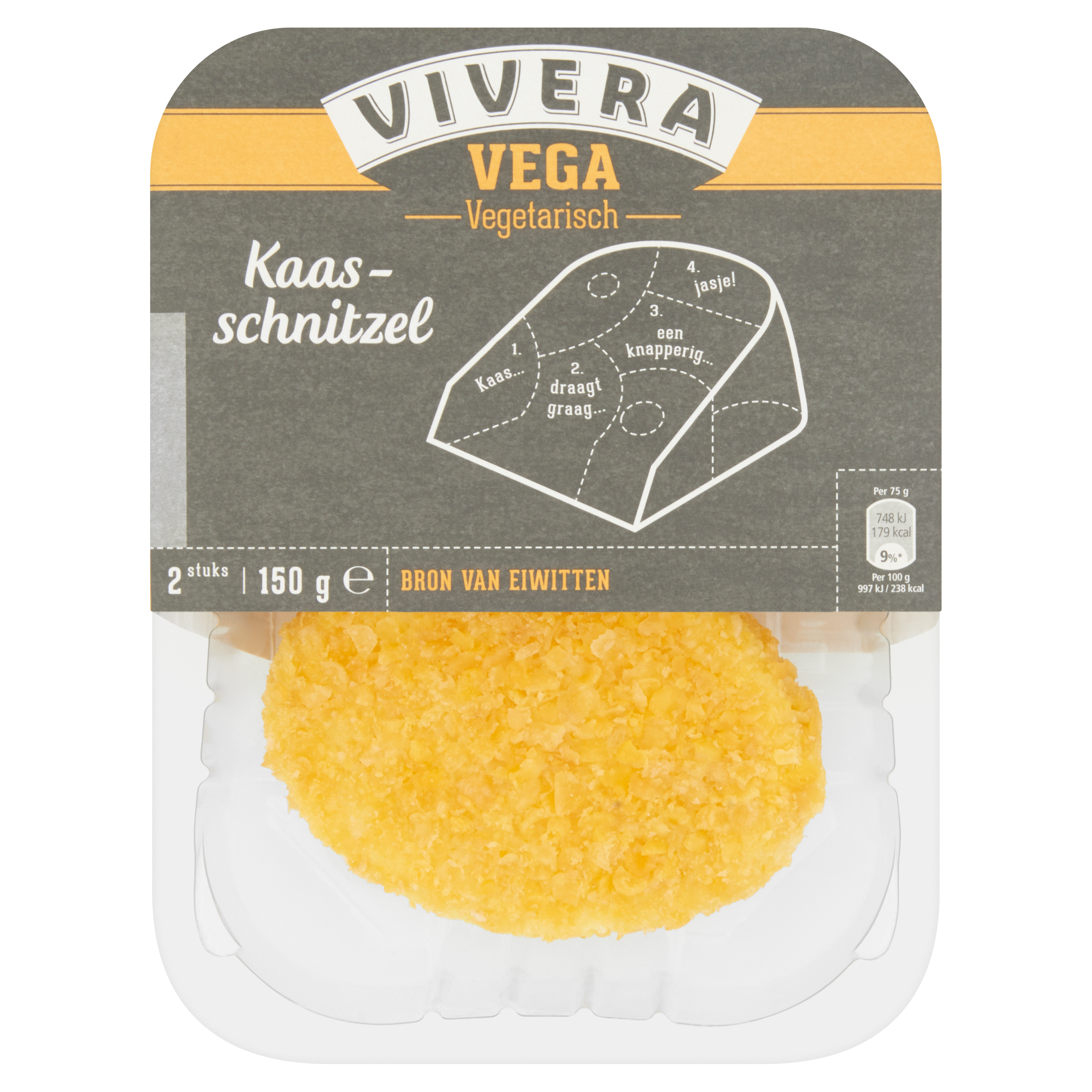 Vivera Vega Kaasschnitzel 2 Stuks 150 g