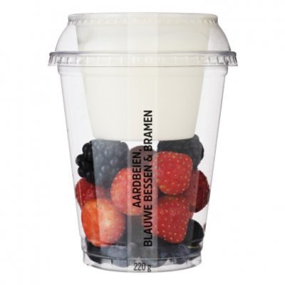 Huismerk Vers fruit met yoghurt aardb bl bes br