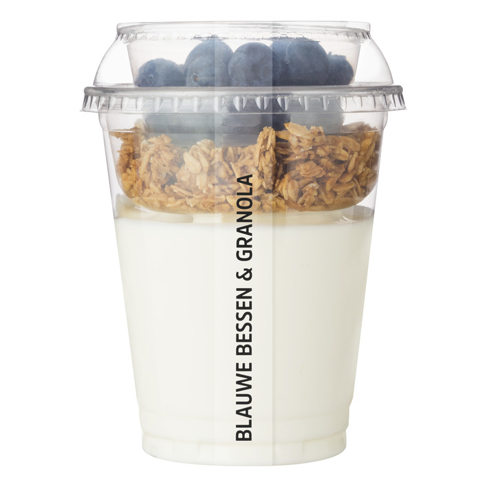 Huismerk Yoghurt granola blauwe bessen
