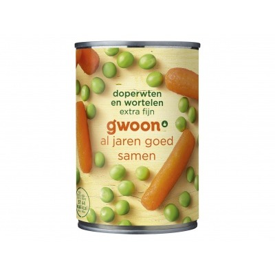 Huismerk Doperwten wortelen extra fijn