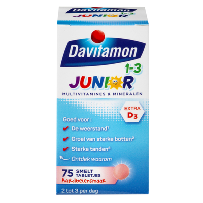 Davitamon Junior aardbei 1-3 jaar smelttabletten