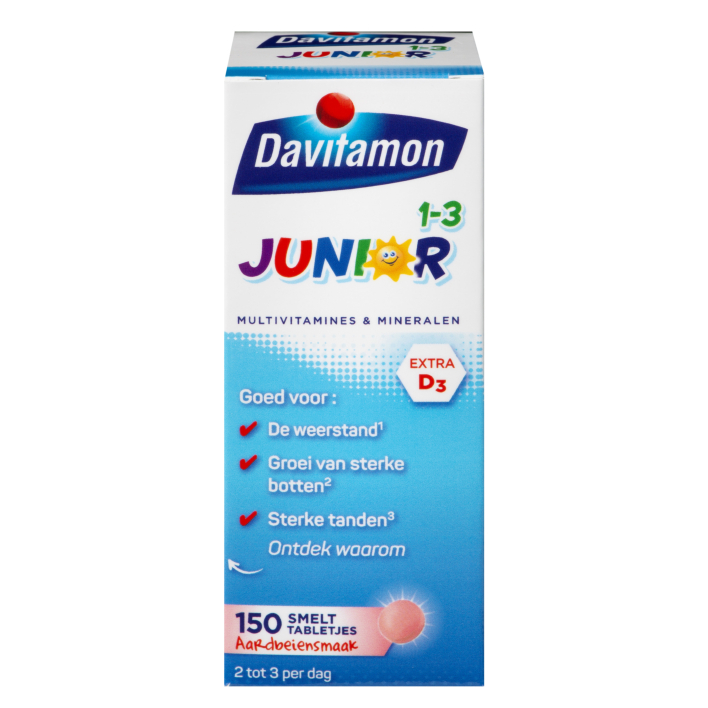 Davitamon Junior aardbei 1-3 jaar smelttabletten