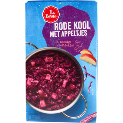 Huismerk Rode kool met appel deelblokjes