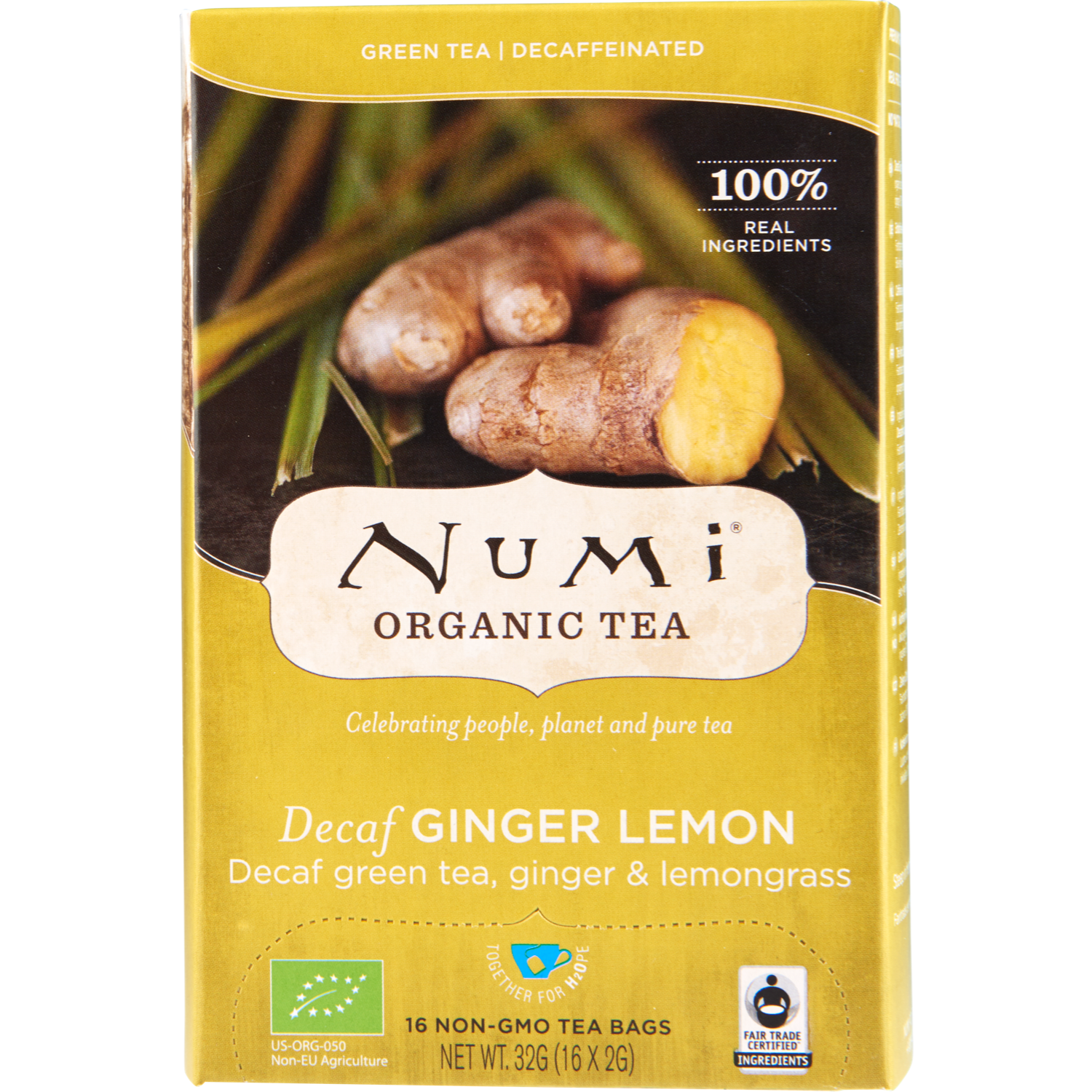 Numi Organic thee decaf ginger-lemon kop