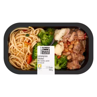 Huismerk Foodmarkt Lemongrass Chicken met Noedels, Wortel en Broccoli