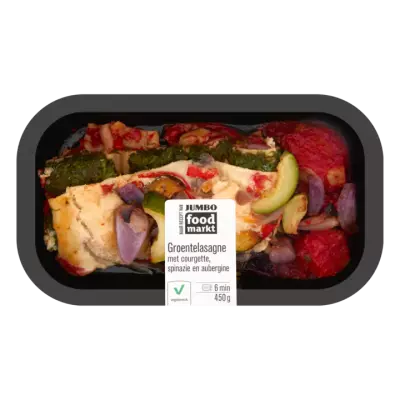 Huismerk Foodmarkt Groentelasagne met Courgette, Spinazie en Aubergine