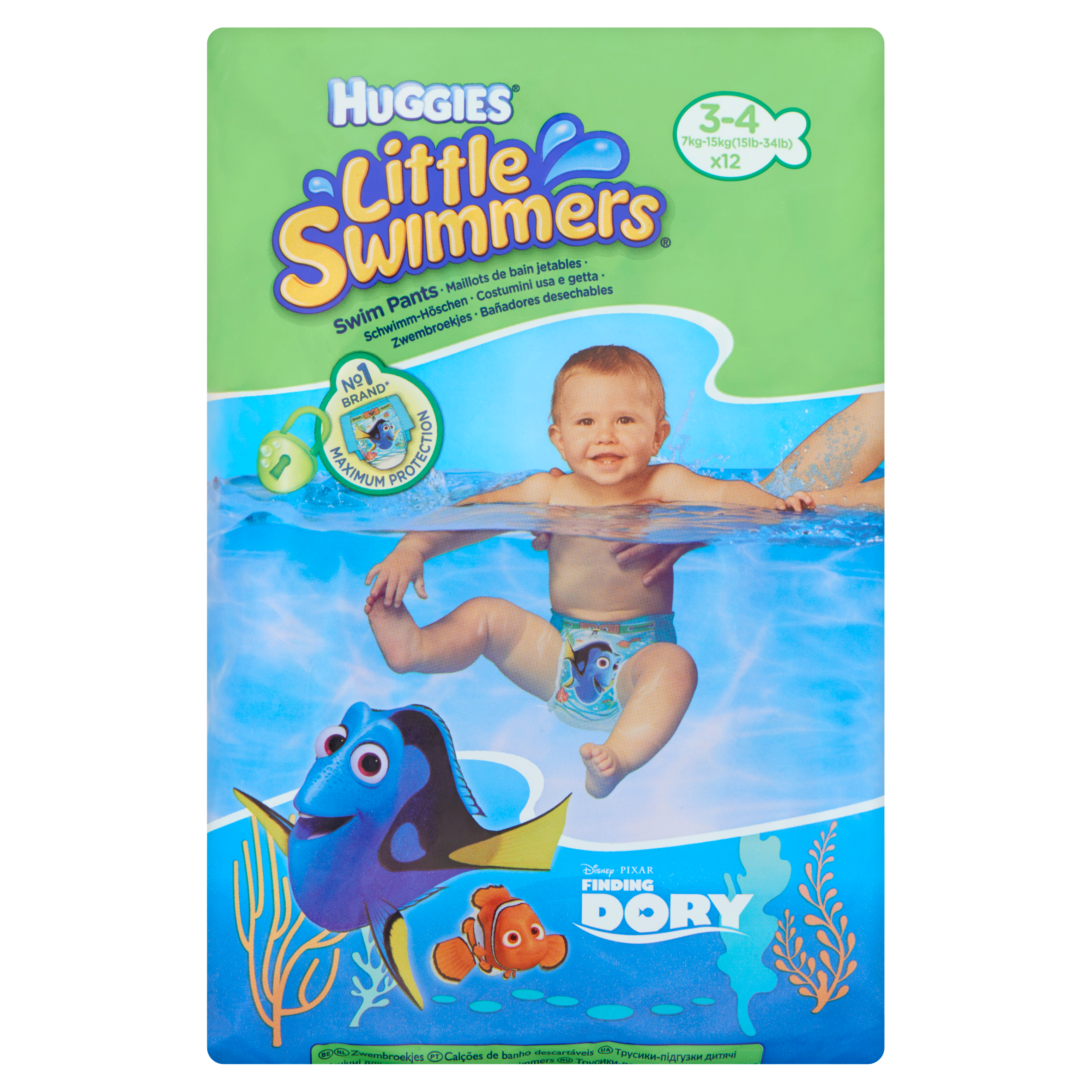 Huggies Little Swimmers Zwembroekjes 3-4 Jaar 12 Stuks