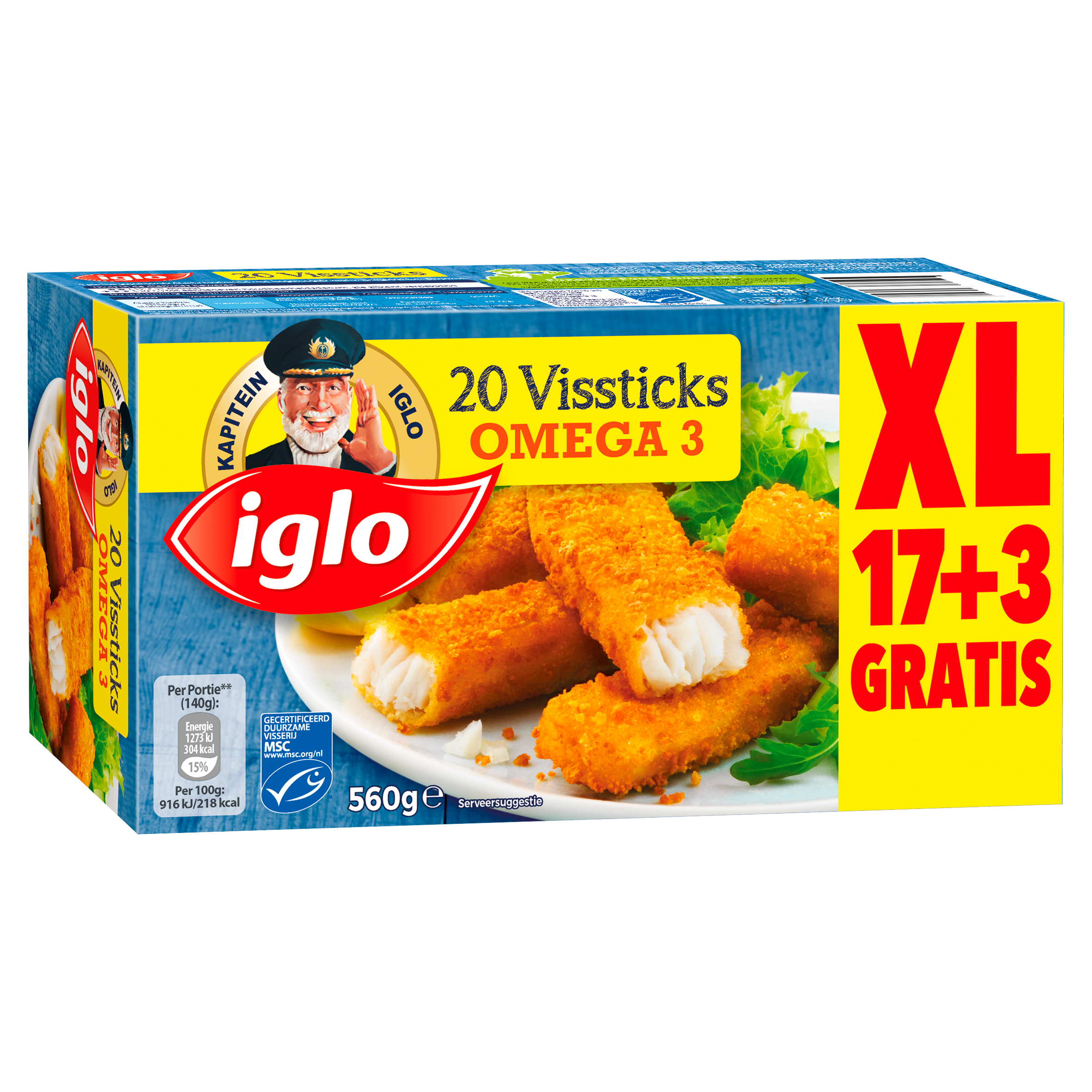 Iglo Vissticks Omega 3 20 Stuks XL 560 g