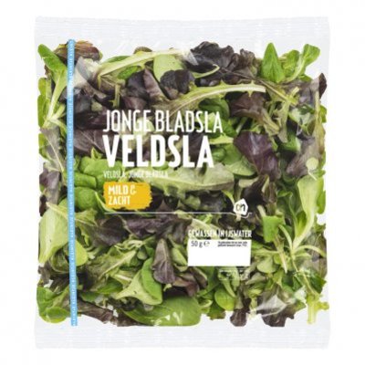 Huismerk Jonge bladsla met veldsla