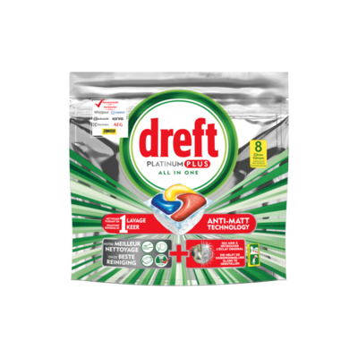 Dreft Platinum Plus Vaatwascapsules Citroen, 8 Capsules