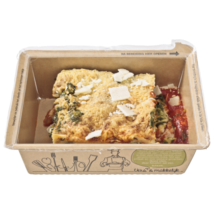Huismerk Lasagne met zalm en spinazie