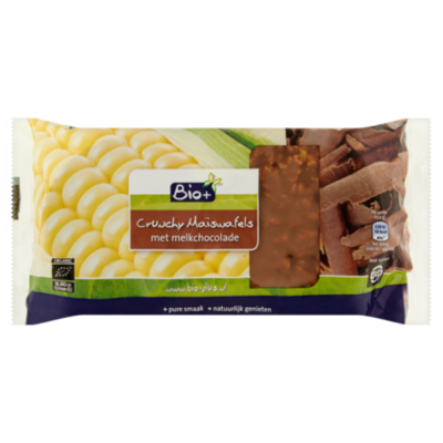 Bio+ Maiswafel met chocolade bio