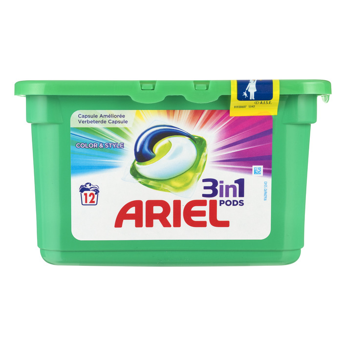 Ariel 3in1 pods kleur kleur&stijl wasmiddel