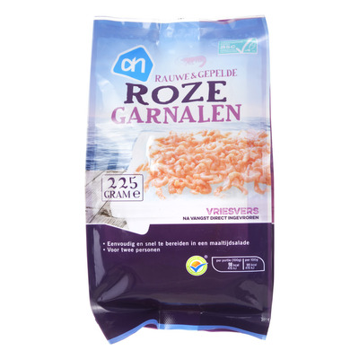 Huismerk Rauwe en gepelde roze garnalen