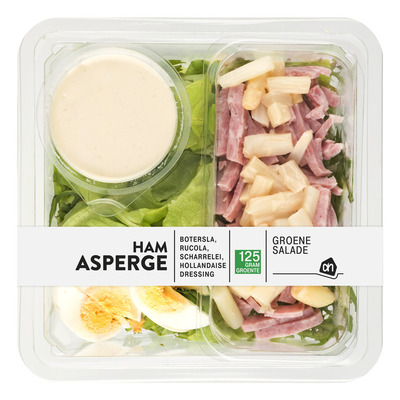 Huismerk Groene salade asperge ham