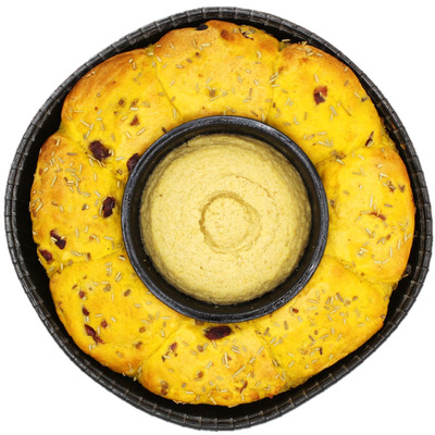 Huismerk Breekbrood pompoen cranberry hummus