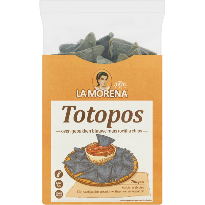 La Morena Totopos blauwe maïs tortilla chips