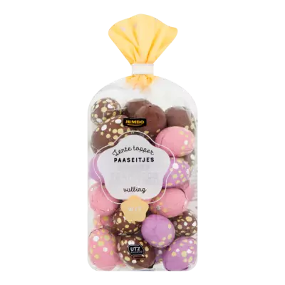 Huismerk Paaseitjes Crispy Framboos Stracciatella Vulling Wit