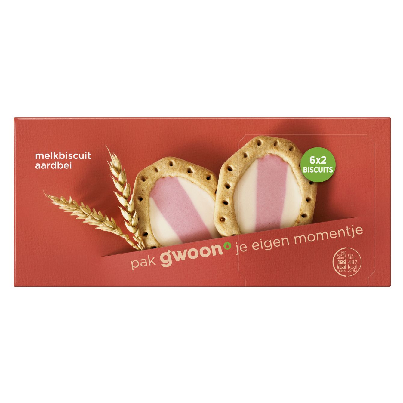 G'woon Melkbiscuit Melk Aardbei