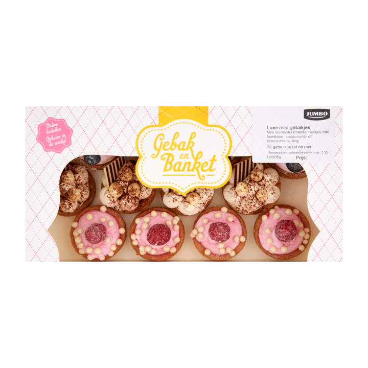 Huismerk Gebak en Banket Luxe Mini Gebakjes 12 Stuks